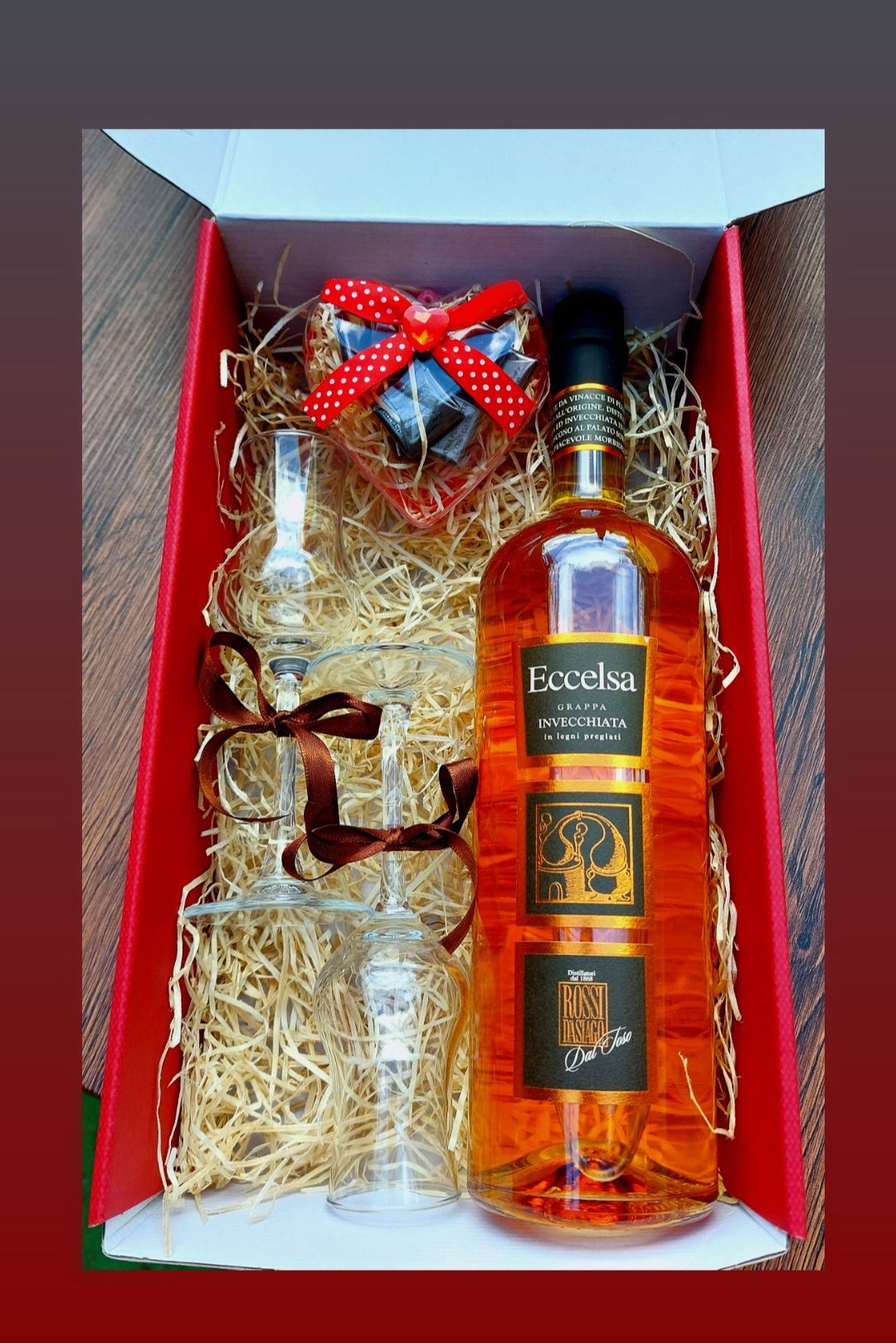 CONFEZIONE REGALO SAN VALENTINO - GRAPPA ECCELSA