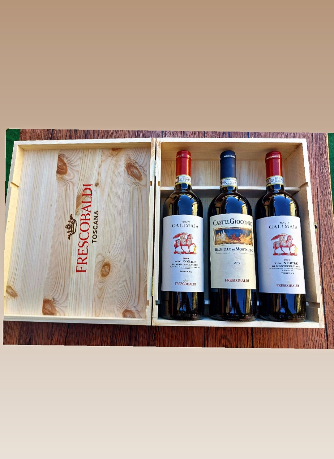 FRESCOBALDI - CASSETTA LEGNO TRE BOTTIGLIE