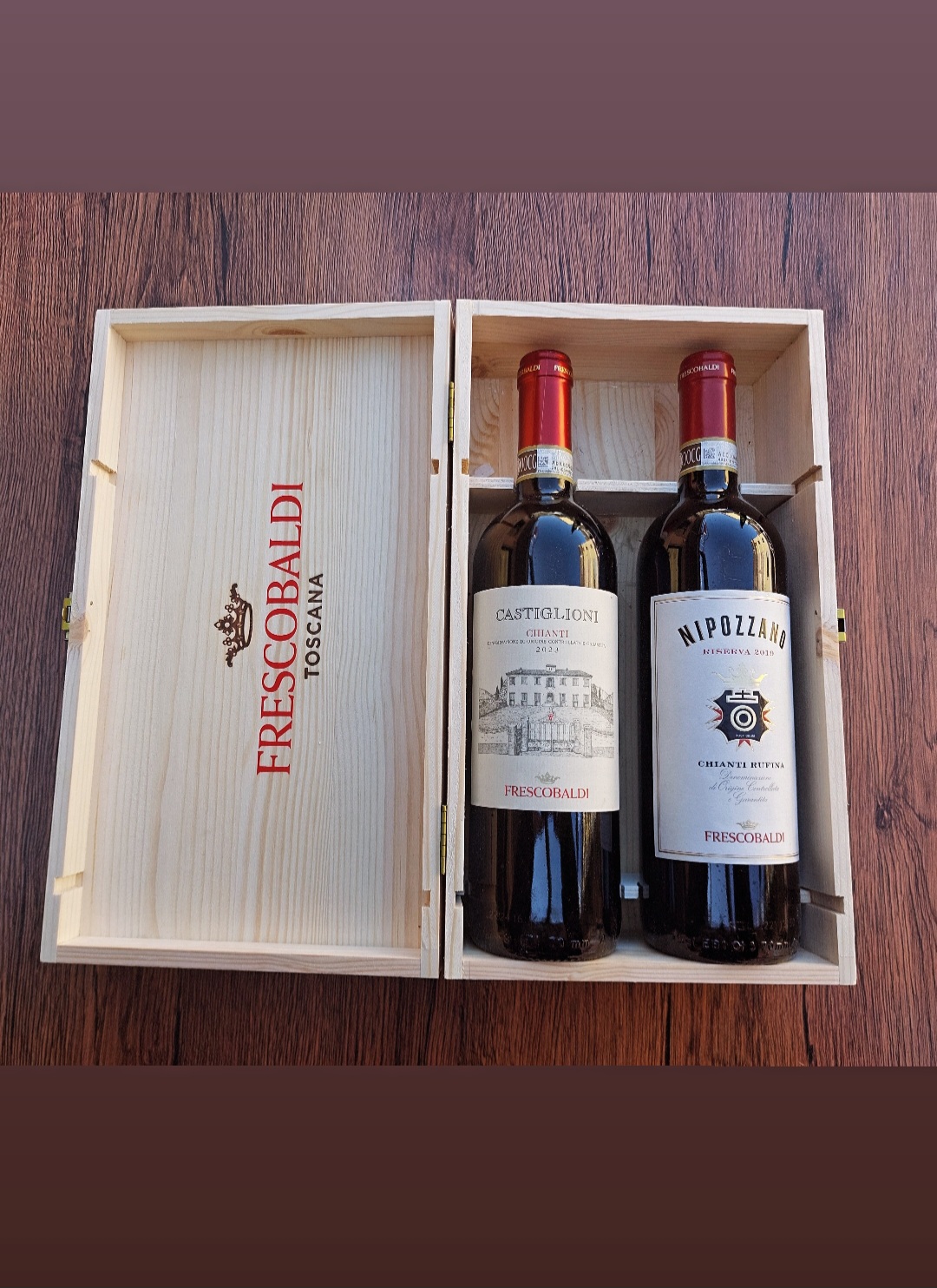 FRESCOBALDI - CASSETTA LEGNO DUE BOTTIGLIE